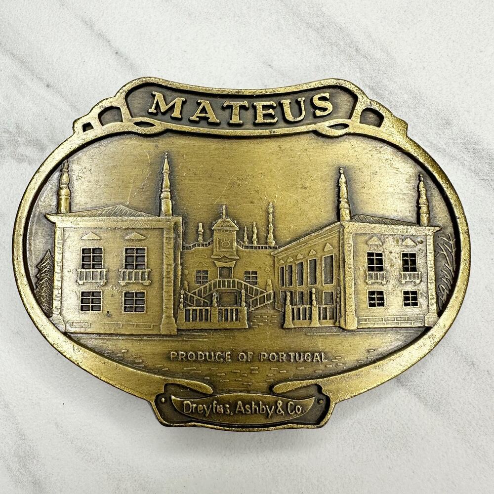 Vintage Mateus Dreyfus Ashby & Co Portugal Wine Belt Buckle
